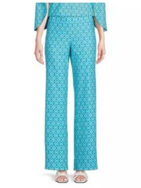 Jude Connally Trixie Wide Leg Pants in Aqua Trellis Trio Print Size XS